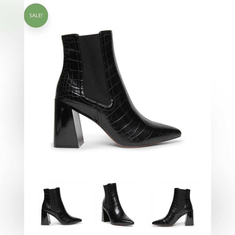 Steve Madden - NICO Black Crocodile Bootie